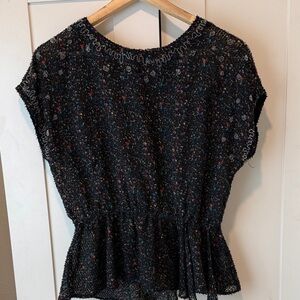 Anthropologie Black beaded Women's Top